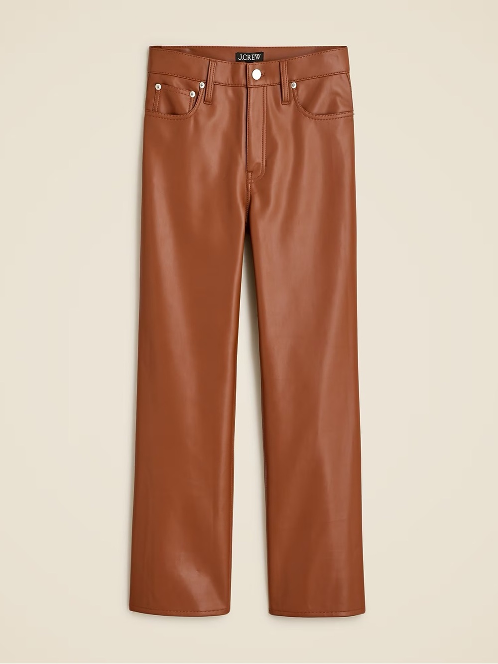 J. Crew Petite Slim Wide Leg pant faux leather